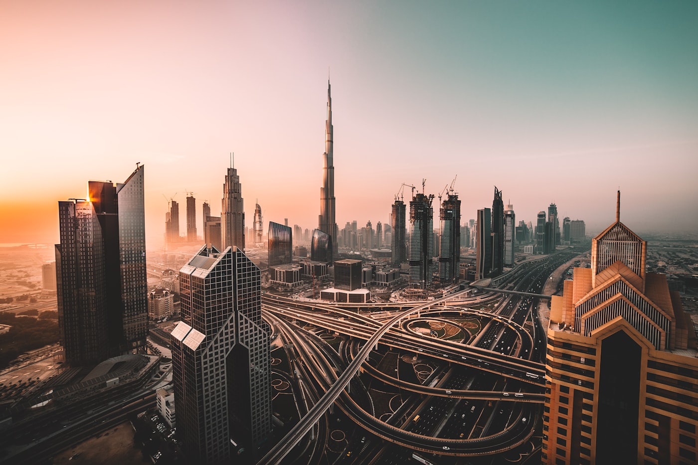 Dubai skyline and luxury city hotels